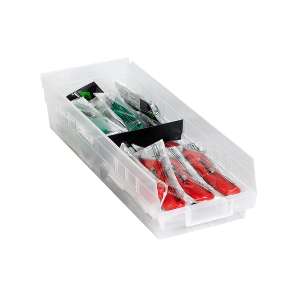 Bsc Preferred 23 5/8 x 6 5/8 x 4'' Clear Plastic Shelf Bin Boxes, 8PK BINPS122CL - main